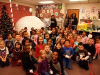 Image: Box Top Winners — Stafford Pre-K and Kindergartners celebrate winning the Box Top party.