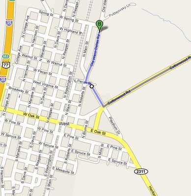 Image: West, Texas Area Street Map