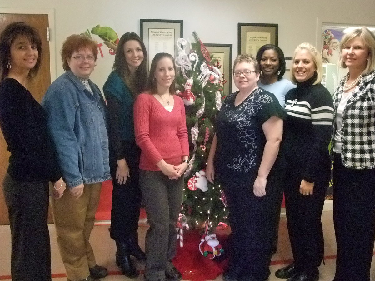 Image: Stafford Elementary Teachers - Pictured here are the teachers that had “perfect attendance” for the second six weeks of school. From left to right Teresa Young, Peri Patterson, April Mathers, Amy McClesky, Holly Spraberry, Theresa Cockran Rochelle Hellner and Jeanette Janek.