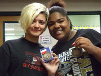 Image: Evans and Norwood — Freshmen Bianca Evans and SaKendra Norwood placed third in the District UIL Cross-X Debate.