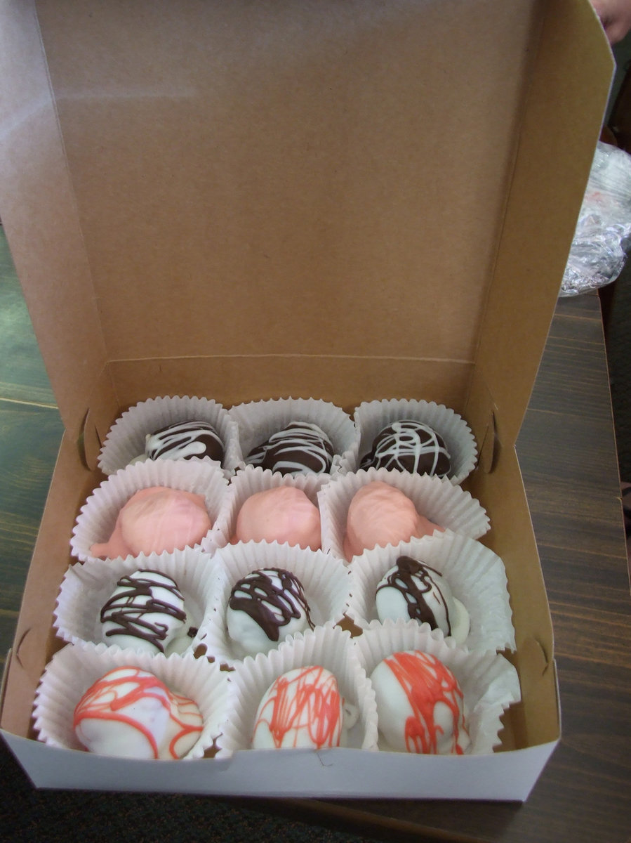 Image: “Cake Bites” — Here are a dozen “Cake Bites”. They are $10.00 for a dozen.