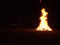 Image: IYAA bonfire — Shouts and cheers went up as the bon fire went up in flames.