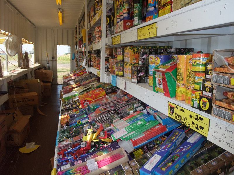 Image: Huge selection — Tina &amp; Allen Richards offer a wide variety of black cat fireworks including a 16,000 piece roll of black cats for the serious fireworks fanatic and sparklers for grandmas and toddlers.