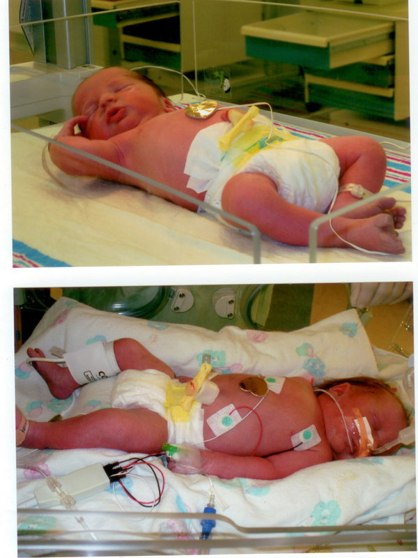Image: Two Beautiful Boys — Charles Gracin Adams (top) and Zachary Penn Adams (bottom) made their grand entrance on June 30th.