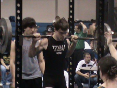 Image: Chase gets set — Chase Hamilton prepares to squat at the Rice powerlifting meet.