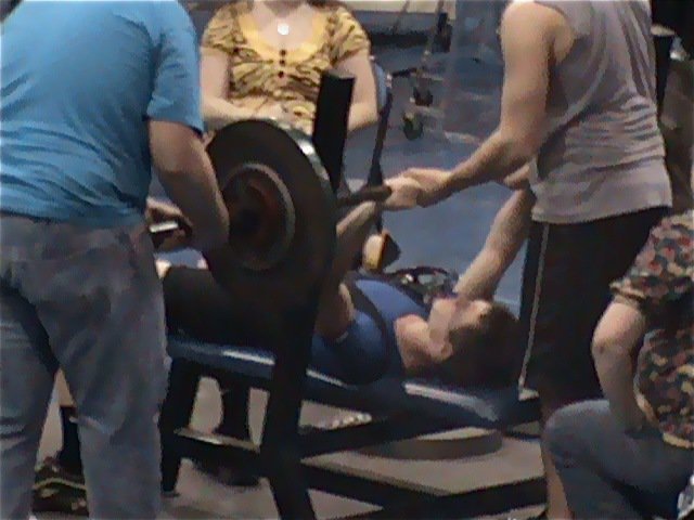 Image: Chase bench-presses — Chase Hamilton raises the bar.