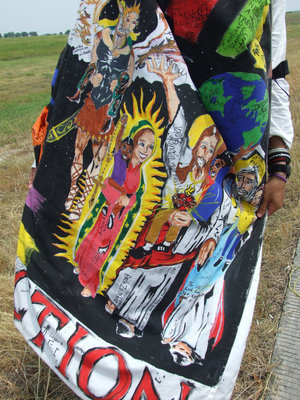 Image: Hand painted cape — Mauro painted this cape.