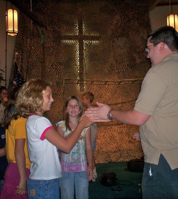 Image: Chapel games — Bible Soldiers get some R&amp;R before the next drill.