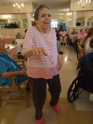 Image: Cutting a rug — This resident is dancing up a storm.