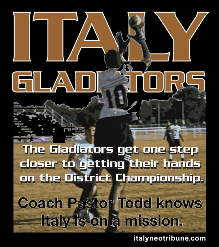 Image: It’s all coming together in Italy — The Jasenio Anderson to John Isaac connection will help the Italy Gladiators complete their vision of being District Champions next fall.