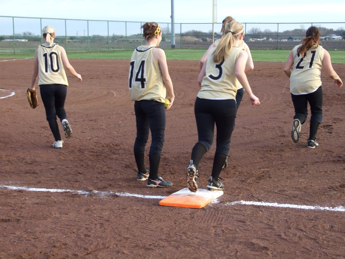 Image: The Lady Gladiators Take The Field — The Lady Gladiators Softball Team came out swinging against the Blooming Grove Lady Lions Thursday to begin the 2009 season. “The Darlings of the Diamond” came from behind in the scrimmage to win 13-9.