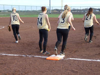 Image: The Lady Gladiators Take The Field — The Lady Gladiators Softball Team came out swinging against the Blooming Grove Lady Lions Thursday to begin the 2009 season. “The Darlings of the Diamond” came from behind in the scrimmage to win 13-9.
