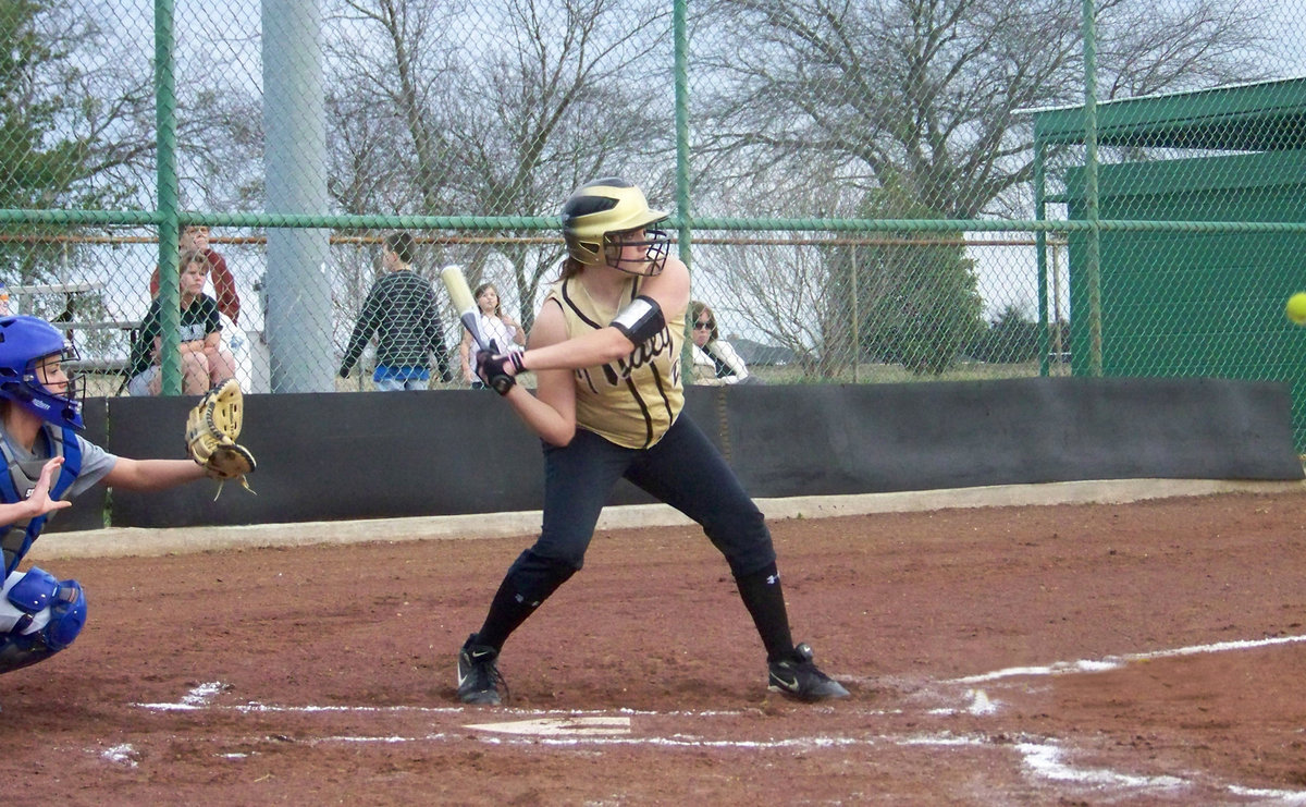 Image: Crush It, Cori! — Cori “The Crusher” Jeffords smacks a 2-run homer in the bottom of the 1st inning.