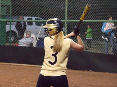 Image: Abby At Bat — Abby Griffith takes a swat at the Lions.