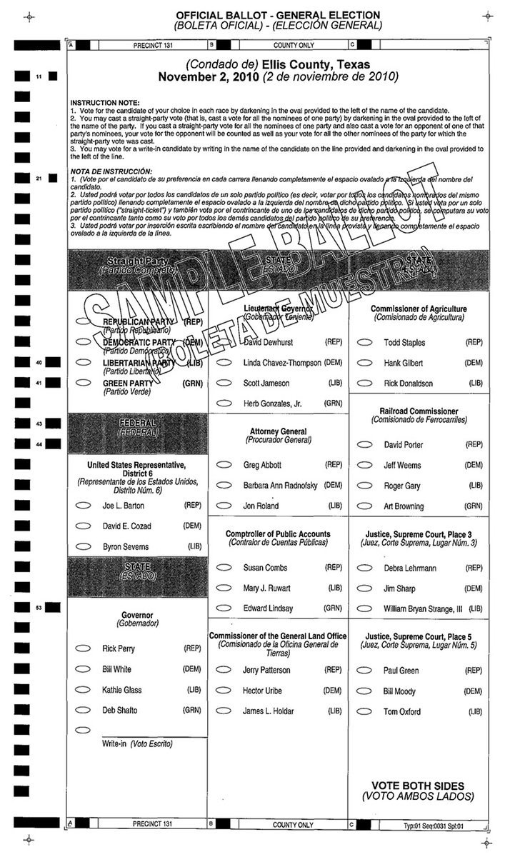 Image: Sample Ballot (front)