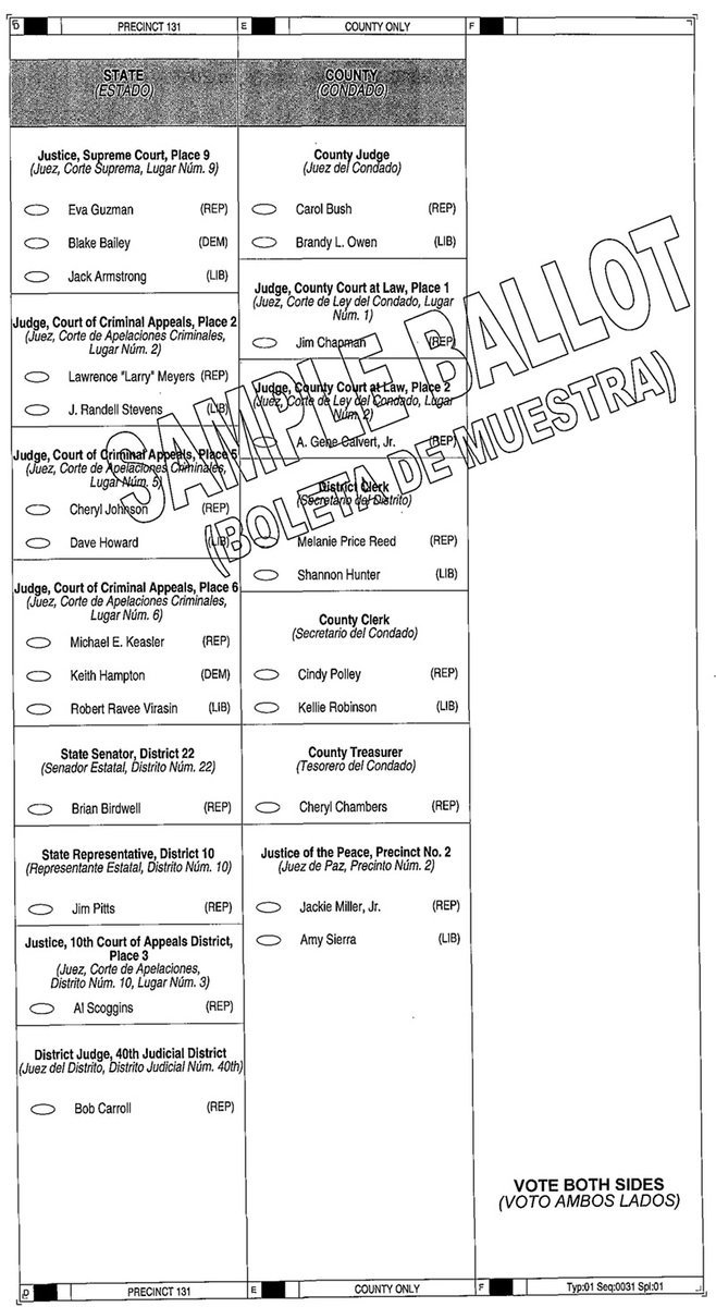 Image: Sample Ballot (back)