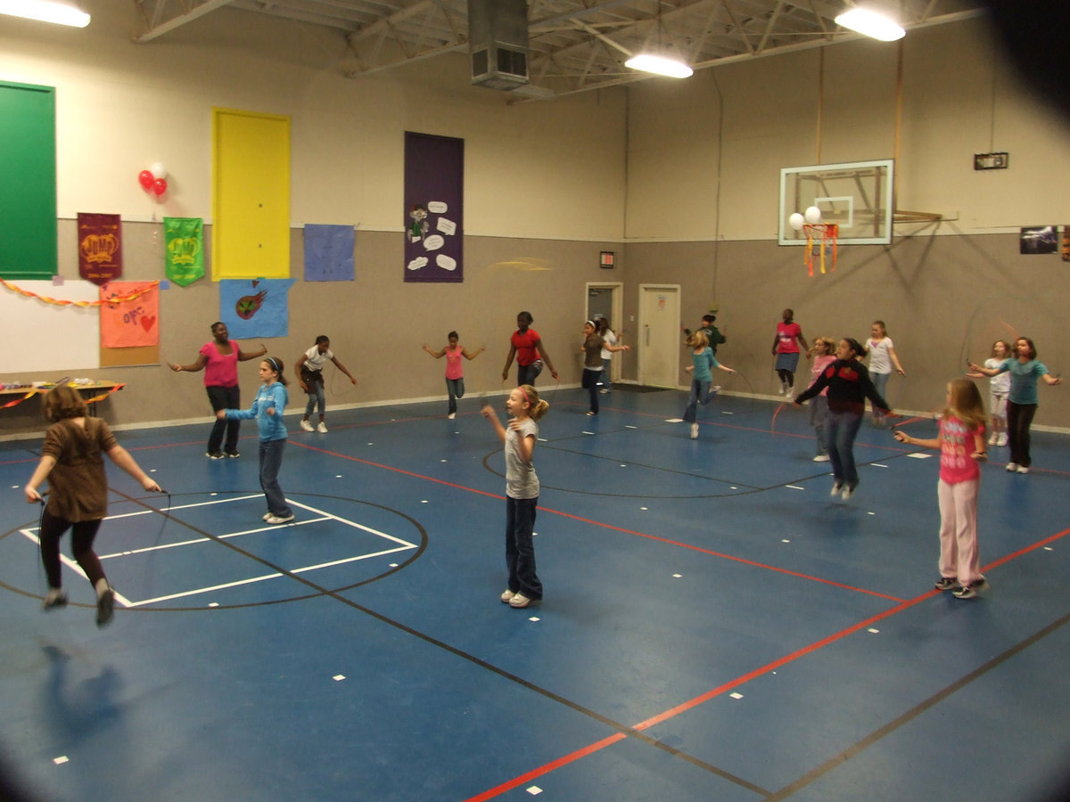 Image: Jumping with Heart — Students are raising money for the American Heart Association by jumping rope for as long as they can.