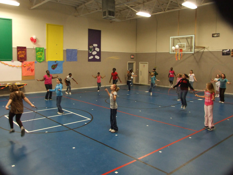 Image: Jumping with Heart — Students are raising money for the American Heart Association by jumping rope for as long as they can.