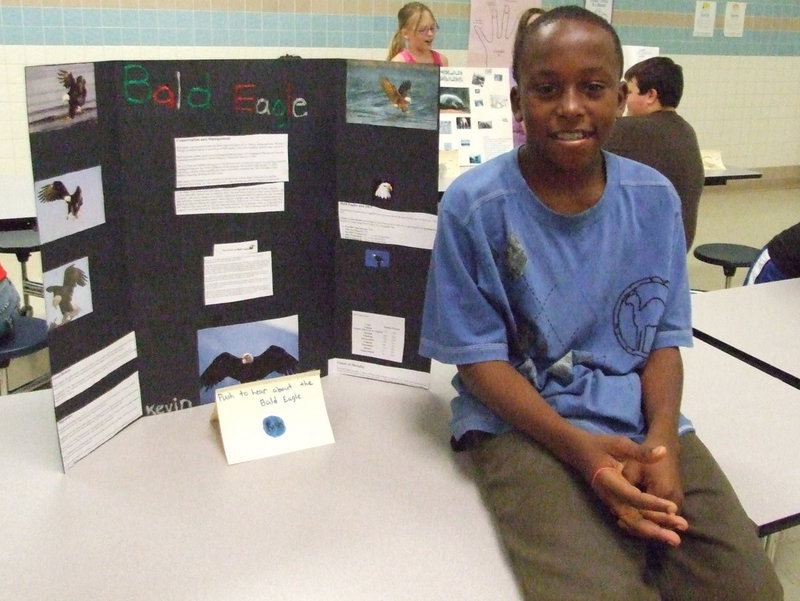 Image: Kevin Johnson — Kevin did his project on the Bald Eagle and had this to say, “One of the things I learned about the Bald Eagle is they eat fish, birds and other mammals.”