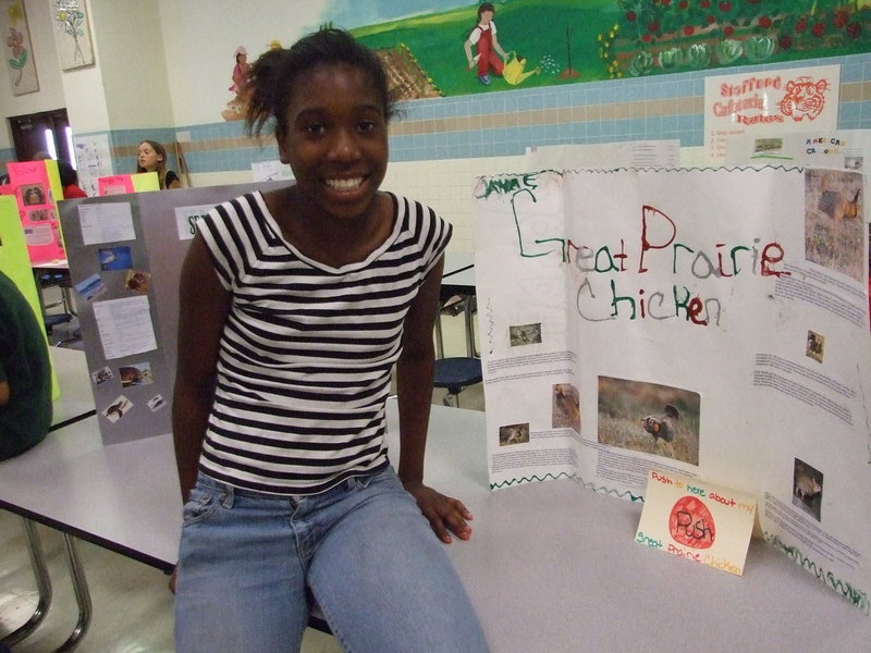 Image: Janae Robertson — “My project was on the Great Prairie Chicken and I learned that the Great Prairie Chicken is very colorful,” explained Janae.