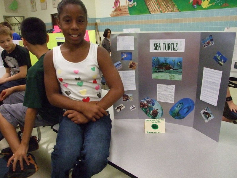 Image: Raven Harper — Raven’s project was the Sea Turtle and she learned that Sea Turtles can live up to 45 to 70 years.