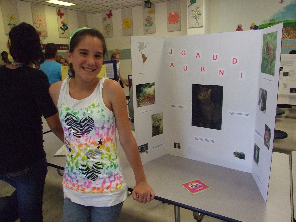Image: Cassidy Childers — Cassidy’s project was on the Jaguar and Cassidy said, “I learned that they spend most of their time on the ground and they only eat mammals. They are Carnivores.”