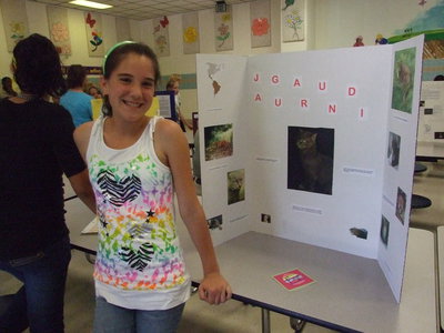 Image: Cassidy Childers — Cassidy’s project was on the Jaguar and Cassidy said, “I learned that they spend most of their time on the ground and they only eat mammals. They are Carnivores.”