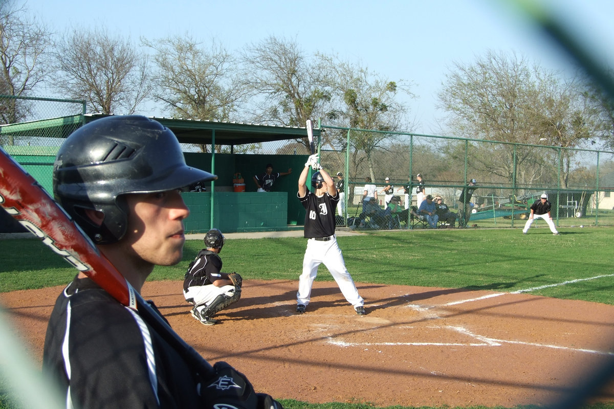 Image: Brandon’s on deck — Brandon Souder waits for Chase Hamilton.