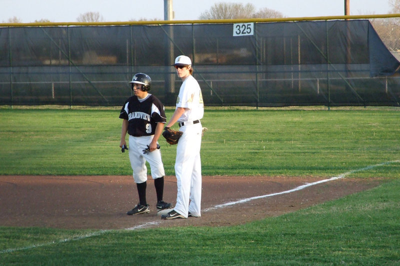 Image: Campbell has first — Colten Campbell is the Gladiator first baseman.