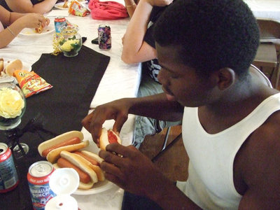 Image: Curtis wins — Curtis was the only one participating but he ended up eating 20 hotdogs on Wednesday.