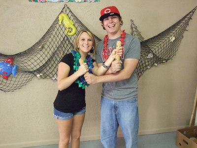Image: Winners — Lindsey Brogdon and Trent Morgan win bragging rights to Hawaiian bowling.