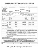Image: IYAA Baseball / Softball Registration Form. Double click image to view largest size then check, “Fit to page,” before printing.