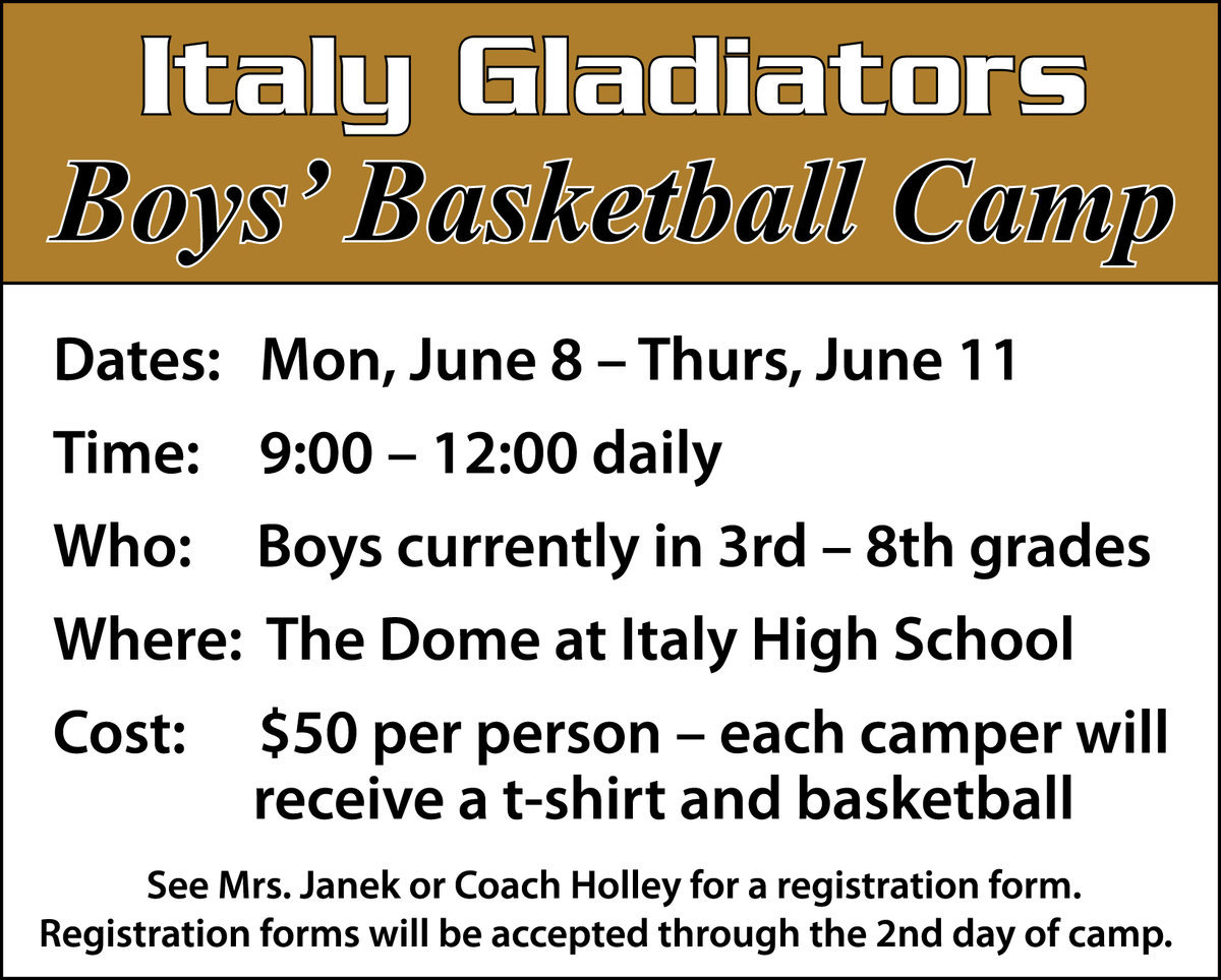 Image: How to dribble it, pass it and put it in the basket — Following one of the Gladiators’ best basketball seasons ever, Italy’s Head Coach Kyle Holley will be hosting the Gladiator Basketball Camp June 8-11.