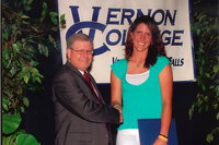 Image: Megann Lewis and Vernon College President, Dusty Johnson
