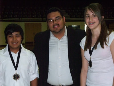 Image: We were awesome! — J.T. Enriquez and Brianna Perry were selected top 8th Graders by Mr. Perez.
