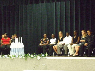 Image: Milford ISD’s NHS Members — On the left are the current members of NHS and on the right are the new inducted members.