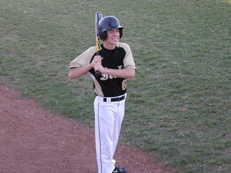 Image: Dan Crownover — That’s the spot. Dan tries to work out the kinks before taking his swings.