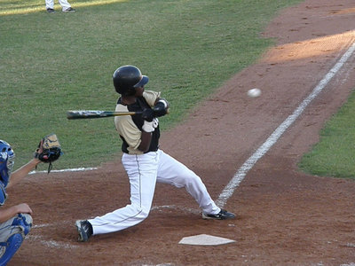Image: Desmond swings — #15 Desmond Anderson works the Windthorst pitcher and eventually gets walked.