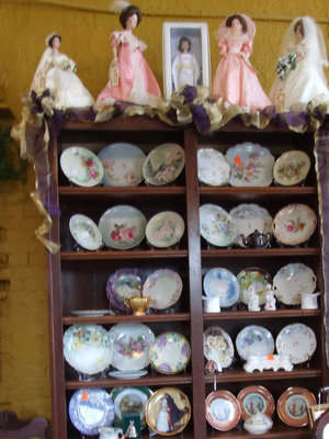 Image: Dishes and Dolls — Look at all the beautiful antique dishes and dolls.