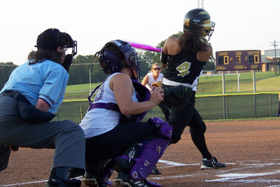 Image: Mariesela gets a piece of one — Mariesela Perez fouled off several during her at bat.