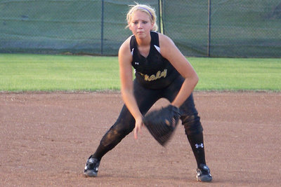 Image: Ready Rich! — Megan Richards is prepared for anything at the third base “hot spot”.