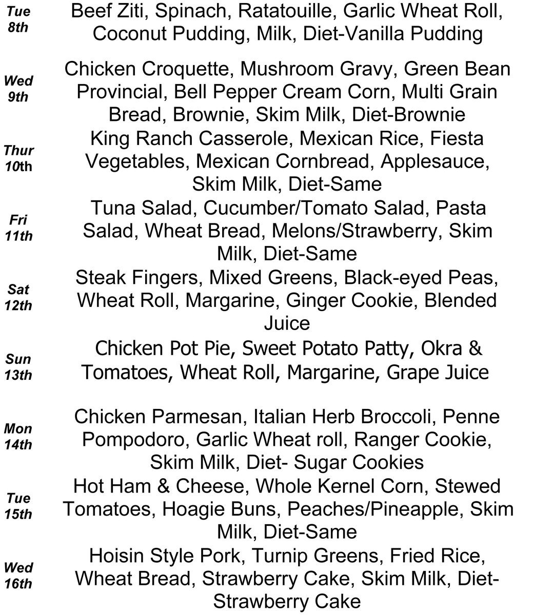 Image: Meals on Wheels, September Menu – page 2