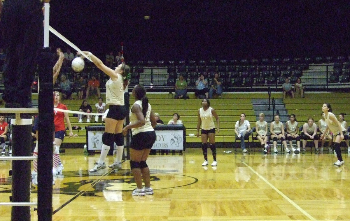 Image: JV gets ready — Brianna Perry protects the net.