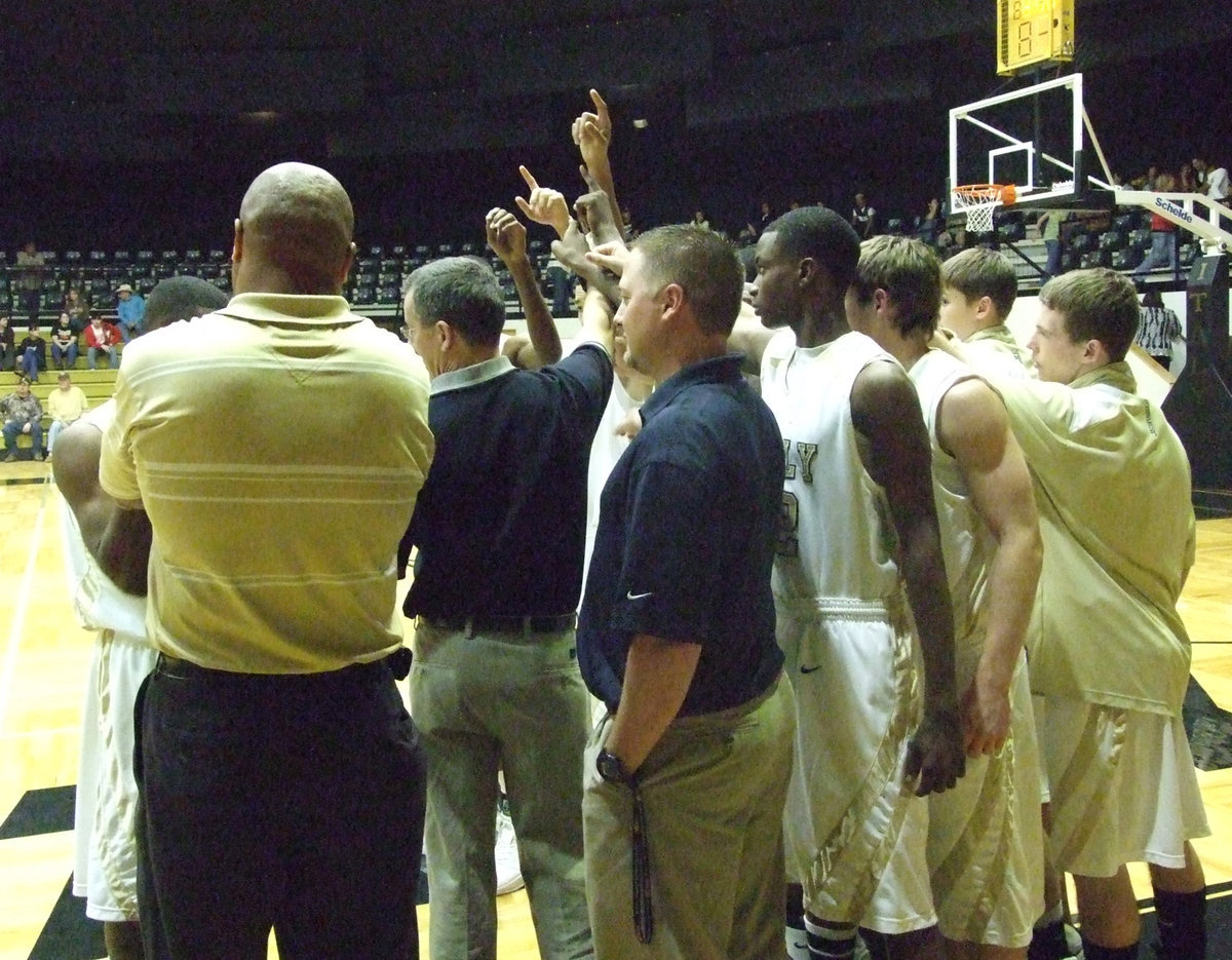 Image: Coming together — The Gladiators huddle in a display of team unity.