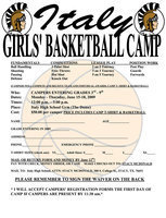 Image: Return by June 12 — Italy Girl’s Basketball Camp starts Monday, June 15, but the forms and $50.00 payment need to be turned in by June 12. Clicking again on the image above enlarges the document for printing purposes.