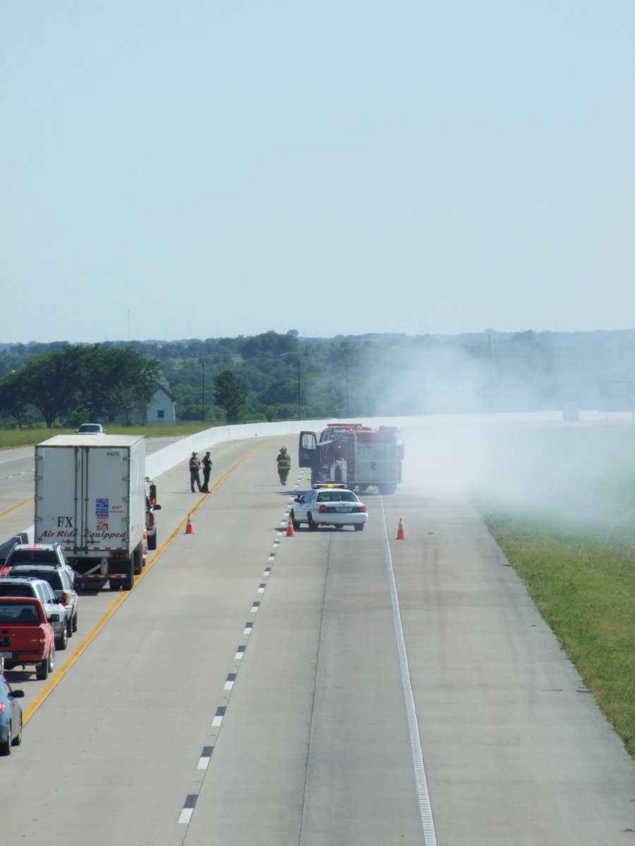 Image: Nothing but Smoke — The car fire created lots of smoke.