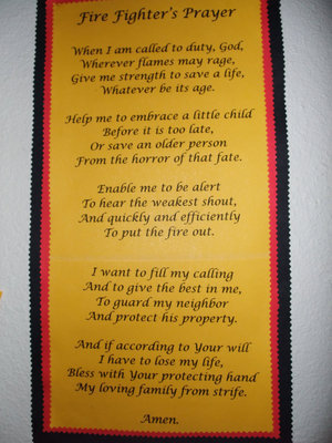 Image: The Firefighter’s prayer — The Firefighter’s prayer sums up Italy Fire Chief Donald Chamber’s career the best.