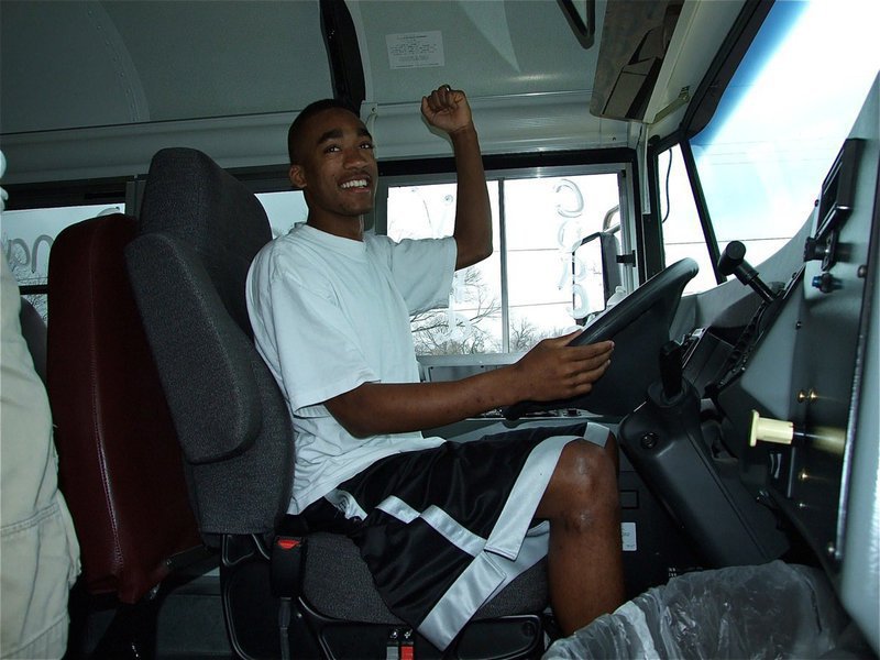 Image: Experienced lane driver — Senior forward Heath Clemons is ready to drive his Gladiator teammates to Stephenville, if he can just find that cord that makes the horn sound.