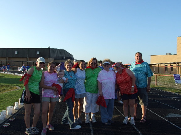 Image: Silver Bullets Team — This is the Silver Bullets Relay for Life team. This team has some new members not pictured here. Jenna Chambers, Katie Navarro,Cindy Sutherland,Kasey Montgomery,Anne Sutherland,Renee Finley, Wendy Frank and Larry Byrne.