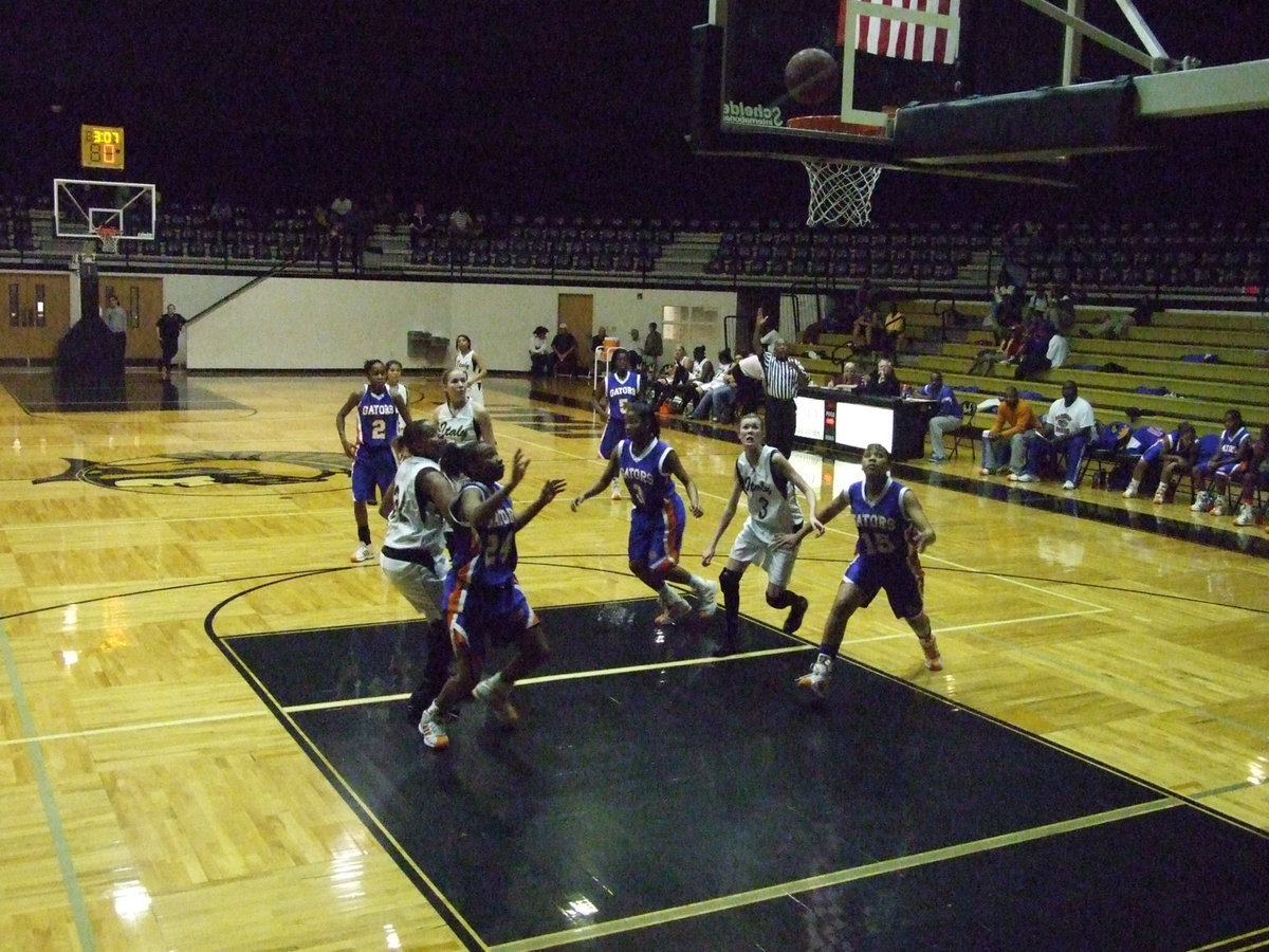 Image: Shay &amp; Rossa — Shay and Rossa try to get in rebounding position during Becca’s free shot.